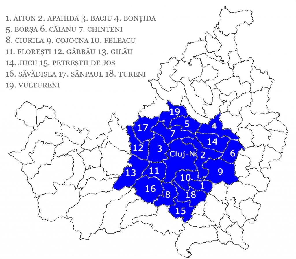 Care sunt comunele din Cluj unde te poți deplasa fără declarație pe proprie răspundere, dacă ești din Cluj-Napoca