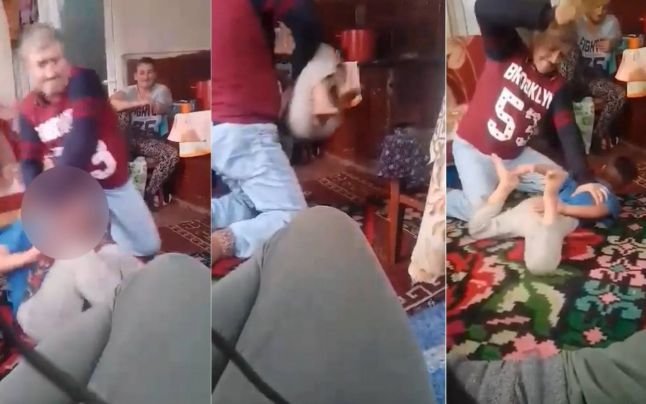 Caz REVOLTĂTOR! Un bărbat a fost filmat în timp ce își bate copilul în neștire cu o scândură