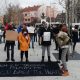 Studenţii din Cluj-Napoca au protestat în stradă, la -12 grade!