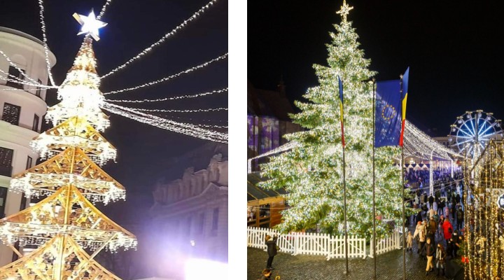 (Foto) București, ce-ai făcut? Hai la Cluj să vezi Brad de Crăciun adevărat!