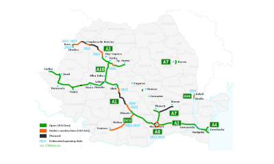 FOTO. Cum arata HARTA autostrazilor din Romania. 942 km construiti si 382 in constructie. - E fain la Cluj!