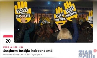 Marș de protest luni, la Cluj, pentru susținerea justiției independente