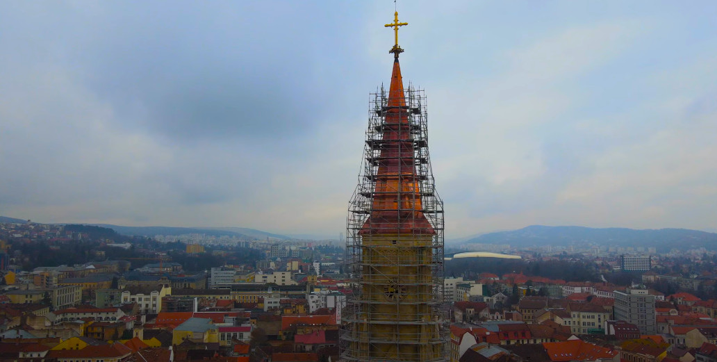 VIDEO DRONA. Renovarea catedralei sfantul Mihail aproape de final - E fain la Cluj!