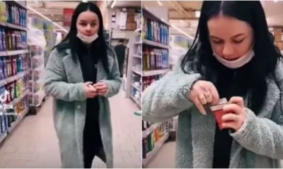 Reacţia Auchan  în cazul tinărei filmată când înţeapă prezervativele dintr-un supermarket , în România