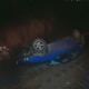 Un autoturism condus de un minor de 16 ani s-a răsturnat pe calea ferată în Poieni. Traficul feroviar a fost oprit