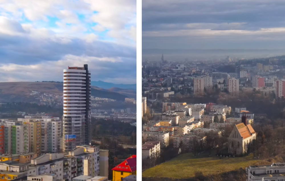 VIDEO DRONA. Zi faina cu soare deasupra orasului Cluj-Napoca - E fain la Cluj!