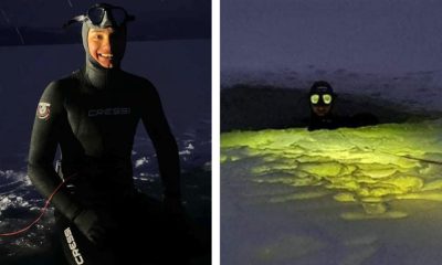 VIDEO. Un tanar de doar 17 ani din Gherla, a facut scufundari pe sub gheata lacului Stiucii - E fain la Cluj!