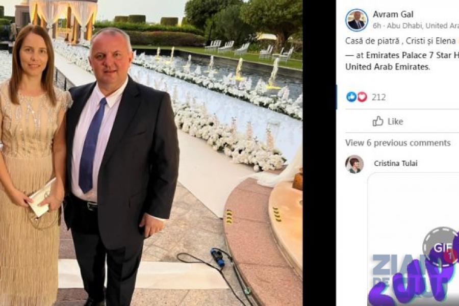 Avram Gal, politicianul de la Cluj care e trimis în judecată pentru trafic de influență la UNIFARM, invitat în Dubai la nunta lui Cristi Burci