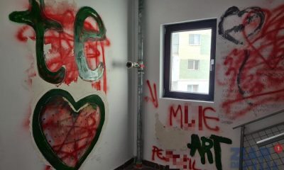 În parkingul Negoiu, vandalii clujeni au sărbătorit prin „artă” murală Valentine's Day