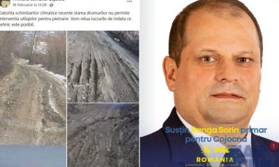 România liberală în care #NUSEPOATE: În Cojocna, „datorită schimbărilor climatice recente starea drumurilor nu permite intervenția utilajelor pentru pietruire”