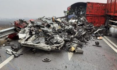 Accident Cluj: Autocamion răsturnat pe Autostrada Transilvania