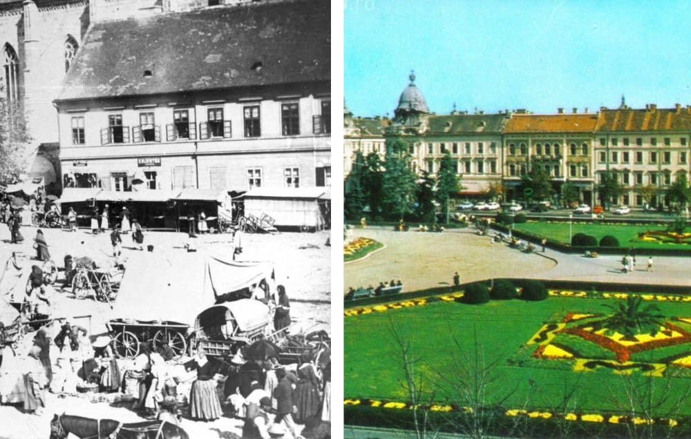 FOTO. Cum a aratat actuala Piata a Unirii incepand cu anul 1887 si pana azi - E fain la Cluj!