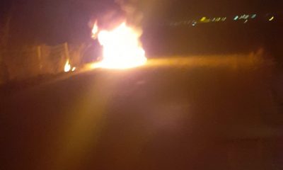 Mașină cuprinsă de flăcări lângă Turda. S-a făcut scrum