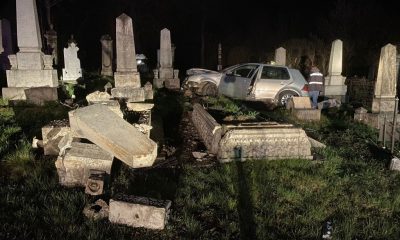 Accident rar întâlnit la Cluj. Un șofer beat criță a ajuns cu mașina într-un cimitir
