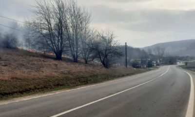 INCENDIU de vegetație la câțiva metri de o benzinărie din judeţul Cluj