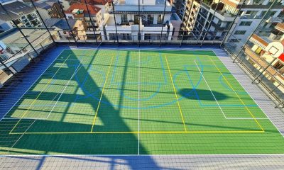 Teren de sport, pe acoperișul unui bloc de 7 etaje din Cluj-Napoca
