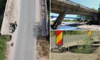 (Video) Un alt pod problemă în Cluj. Are un crater de 2 metri prin care se vede apa. "Are vreo 8-10 ani. Dumnezeu cu mila" 1
