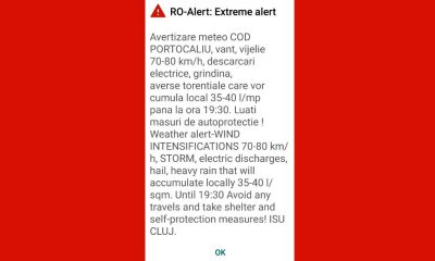 Furtună anunțată în Cluj prin RO-Alert la 5 minute înainte de a începe sau după ce s-a declanșat. Primul bilanț al intervenţiilor