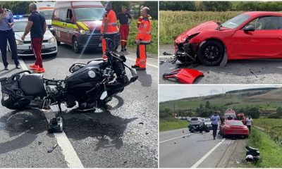 Accident Cluj. Porsche distrus de o motocicletă 1