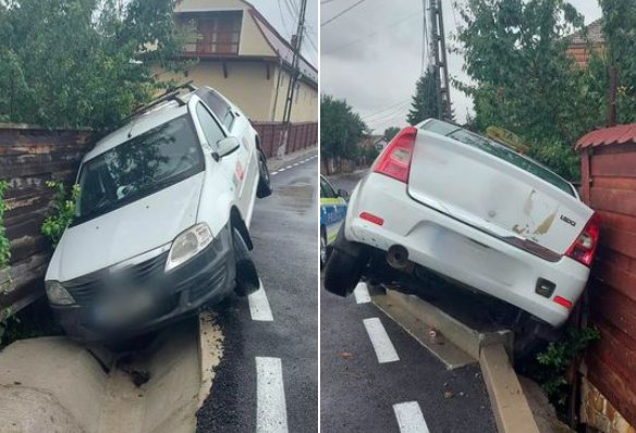 Accident în Viișoara! Un șofer aflat aproape de comă alcoolică s-a urcat la volan și a ajuns în șanț