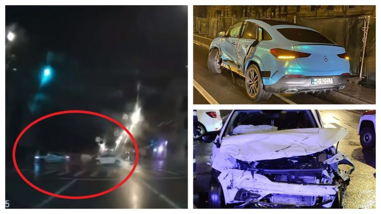 Video Cluj. Momentul în care Culiţă Sterp a făcut accidentul pe Eroilor. A trecut pe roșu și a spulberat o Dacia Logan 1