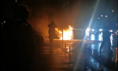 Mașină cuprinsă de flăcări în Grigorescu. Intervin pompierii