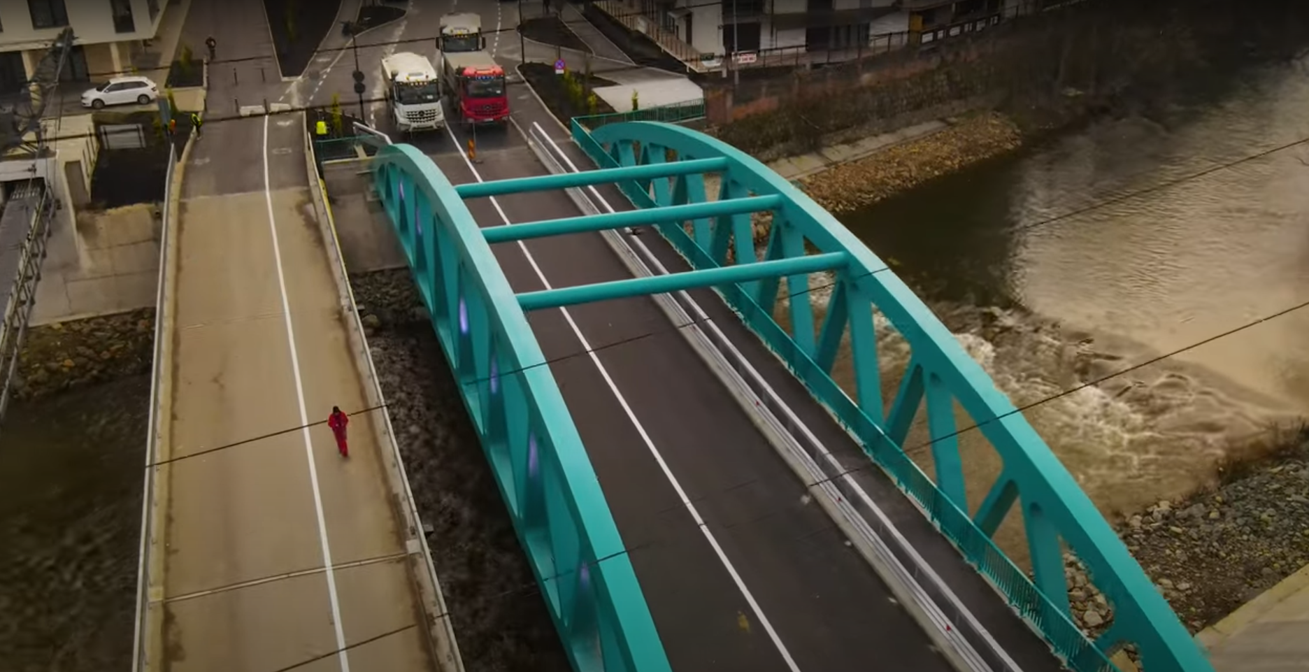 (Video) Cum arată cel mai noi pod al Clujului. Podul Porțelanului deschis până la finalul anului 1