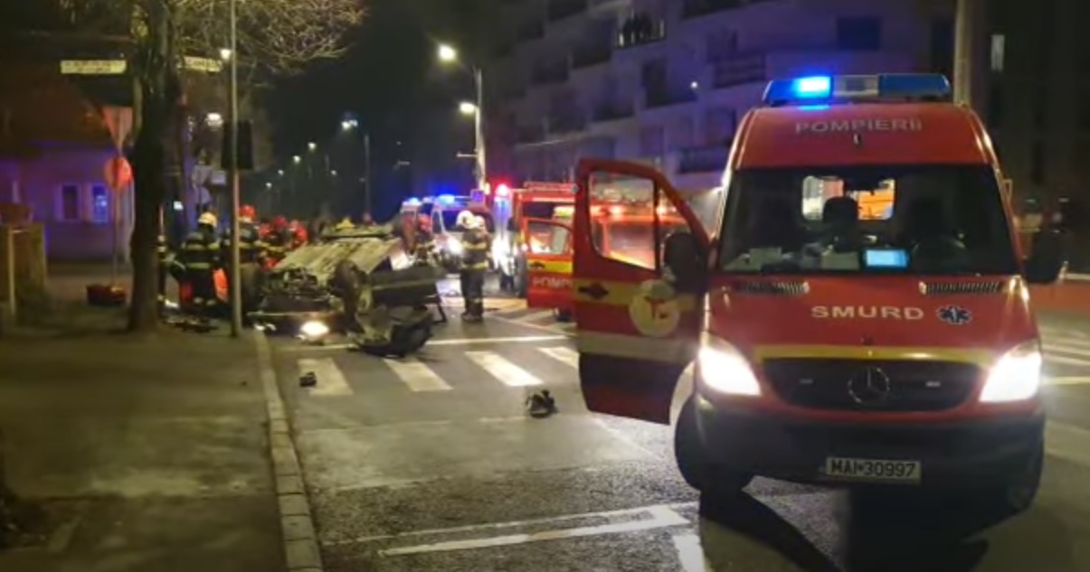(Video) Accident Cluj: Un tânăr de doar 28 de ani a murit după ce s-a răsturnat cu mașina pe strada Constantin Brâncuși