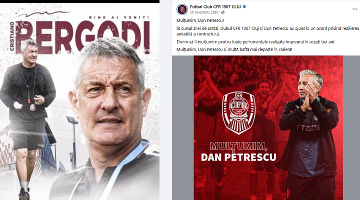 Care poză va fi reală? Pleacă Dan Petrescu de la CFR Cluj, vine Bergodi? MM Stoica: ”Eu ştiam că Bergodi s-a înţeles cu U Cluj. Eu am fost surprins de altceva, de ce nu rămâne Neluţu Sabău?”