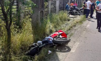 Accident grav la Cluj. Motociclistul, cu mai multe răni printre care un picior rupt, a fost dus la spital