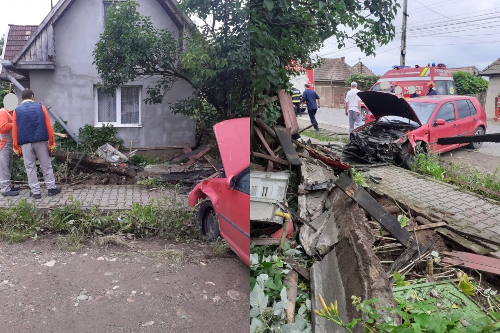 Accident într-o localitate din județul Cluj. Șofer găsit în stare gravă și dus la spital