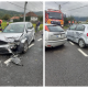 Accident în Negreni! O mașină a fost făcută PRAF în urma impactului violent - FOTO