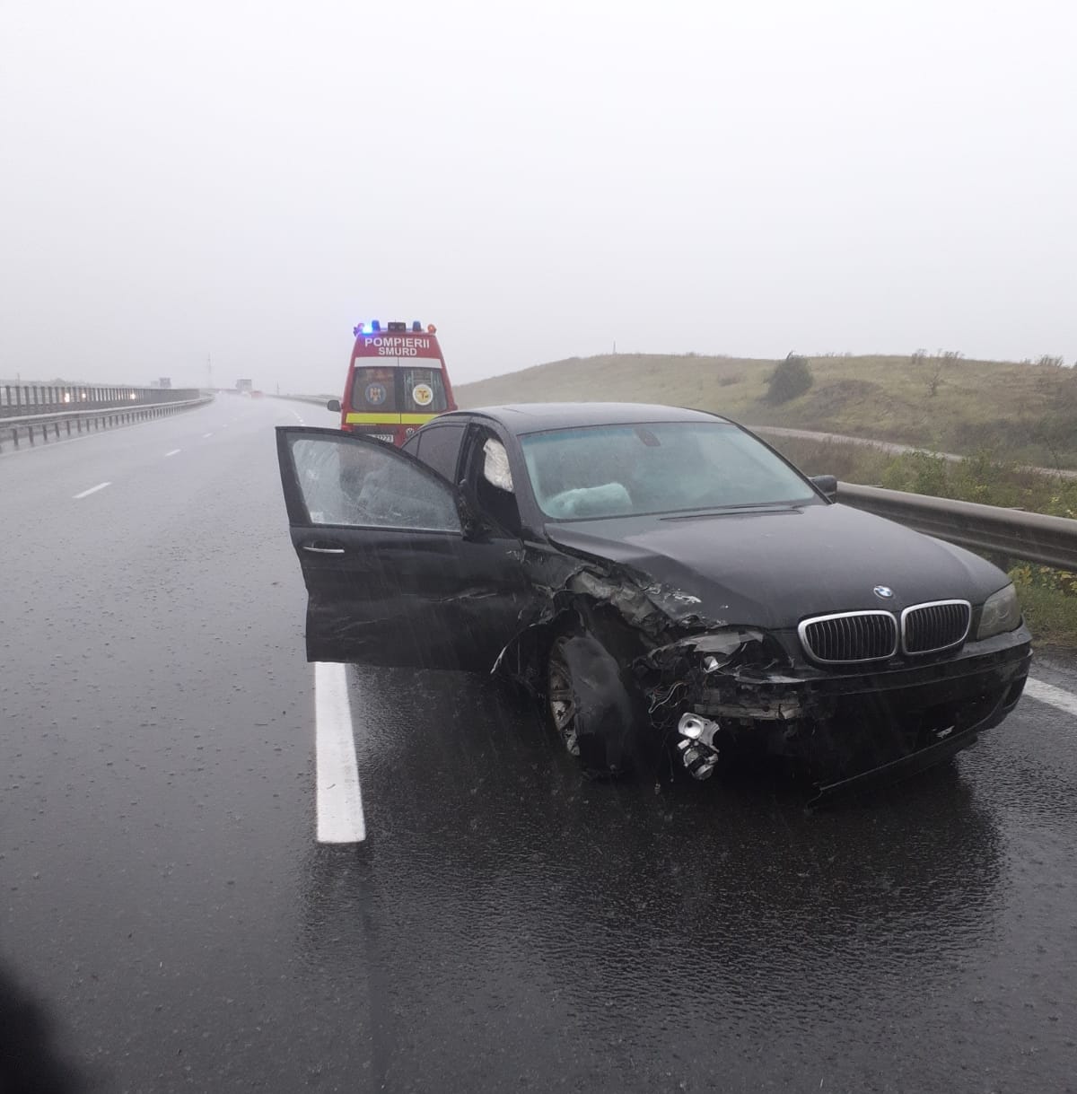 Accident pe Autostrada Transilvania la doar câteva zeci de minute de primul incident! Ploaia torențială le dă bătăi de cap șoferilor
