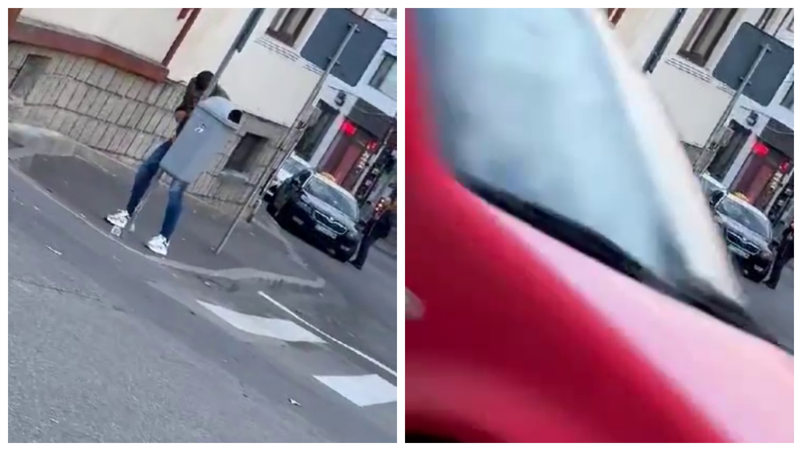 Bombardier filmat pe strada Piezișă, ”Costineștiul” Clujului! Lovea un tomberon și apoi a făcut ASTA - VIDEO
