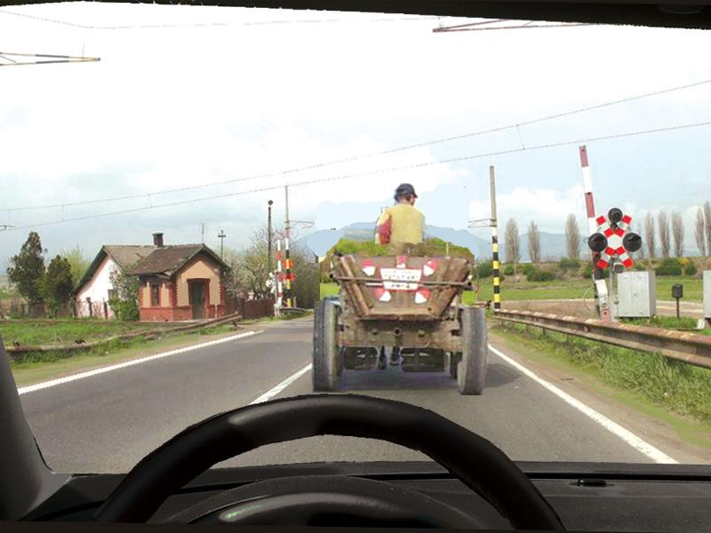 Căruțe confiscate parcate pe un drum din Cluj, pentru că blocau circulația