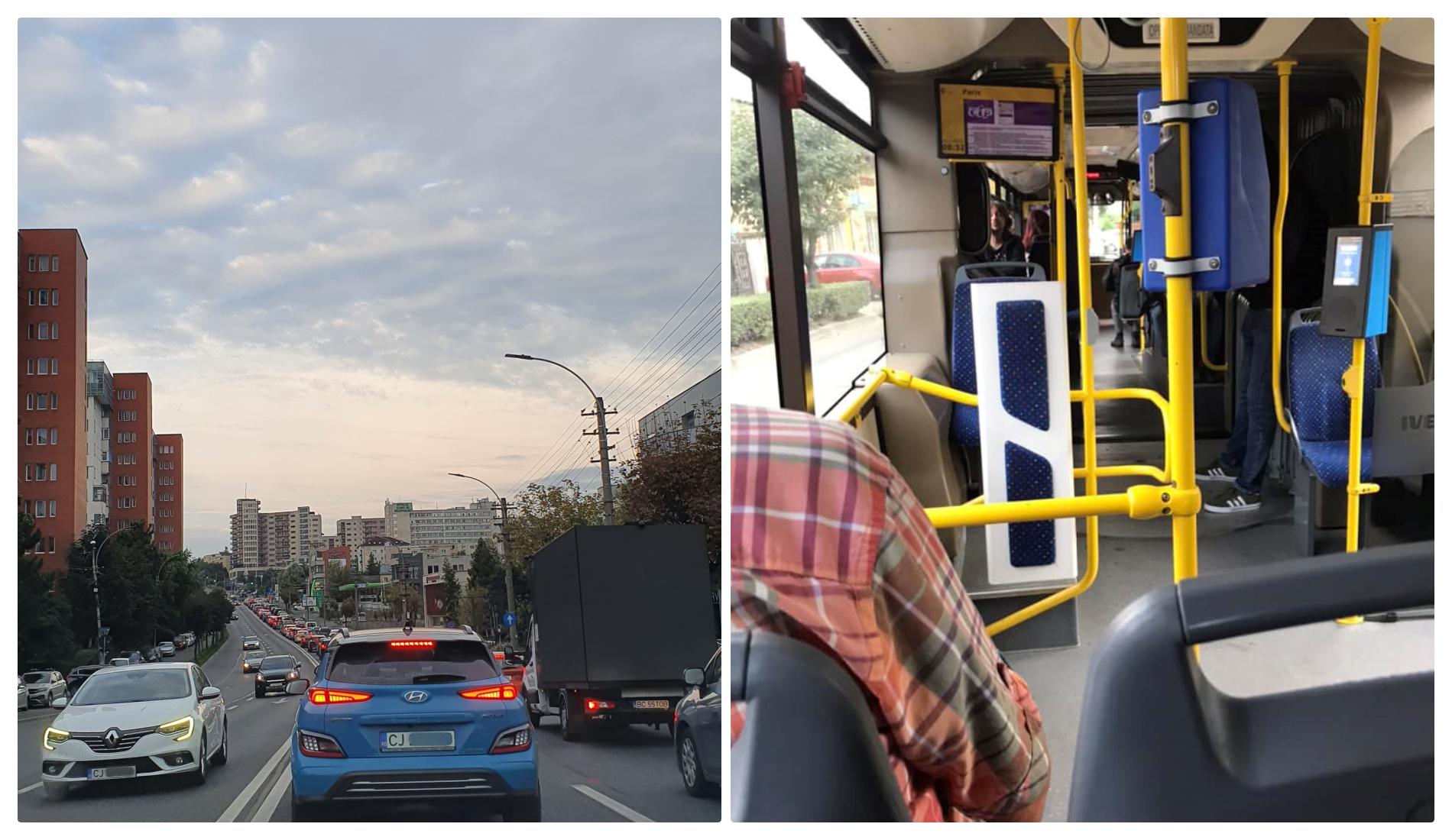 Clujeancă: ”Mulțumim domnului Boc pentru condițiile minunate de a circula” / Replică: ”Mai sunt locuri în autobuz” - FOTO