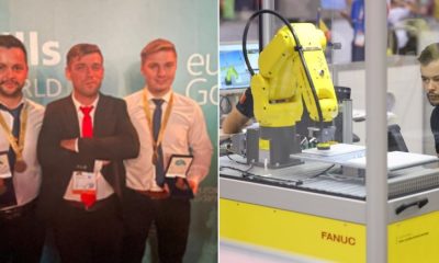 Doi studenți de la Universitatea Tehnică din Cluj-Napoca au obținut locul 4 la o competiție europeană pentru programarea roboților industriali / Foto: UTCN Cluj