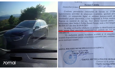 Felicitări Poliției! Clujean pe contrasens, amendat pe baza unei filmări cu camera de pe bord - VIDEO