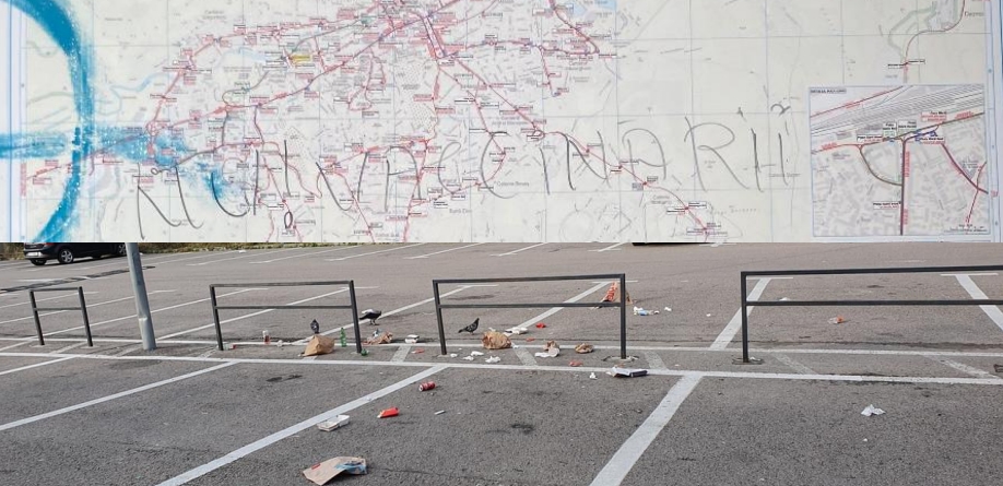 Gunoaie și vandalism în ,,orașul de 5 stele”. Clujeancă: ,,Polițiștii nu le fac nimic”- FOTO