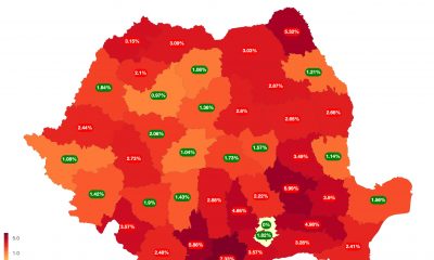 Harta Șpăgii, în luna august 2023. Județele Cluj și Sibiu au cele mai puține raportări privind cazurile de mită / Foto: Facebook - Dragoș Vana
