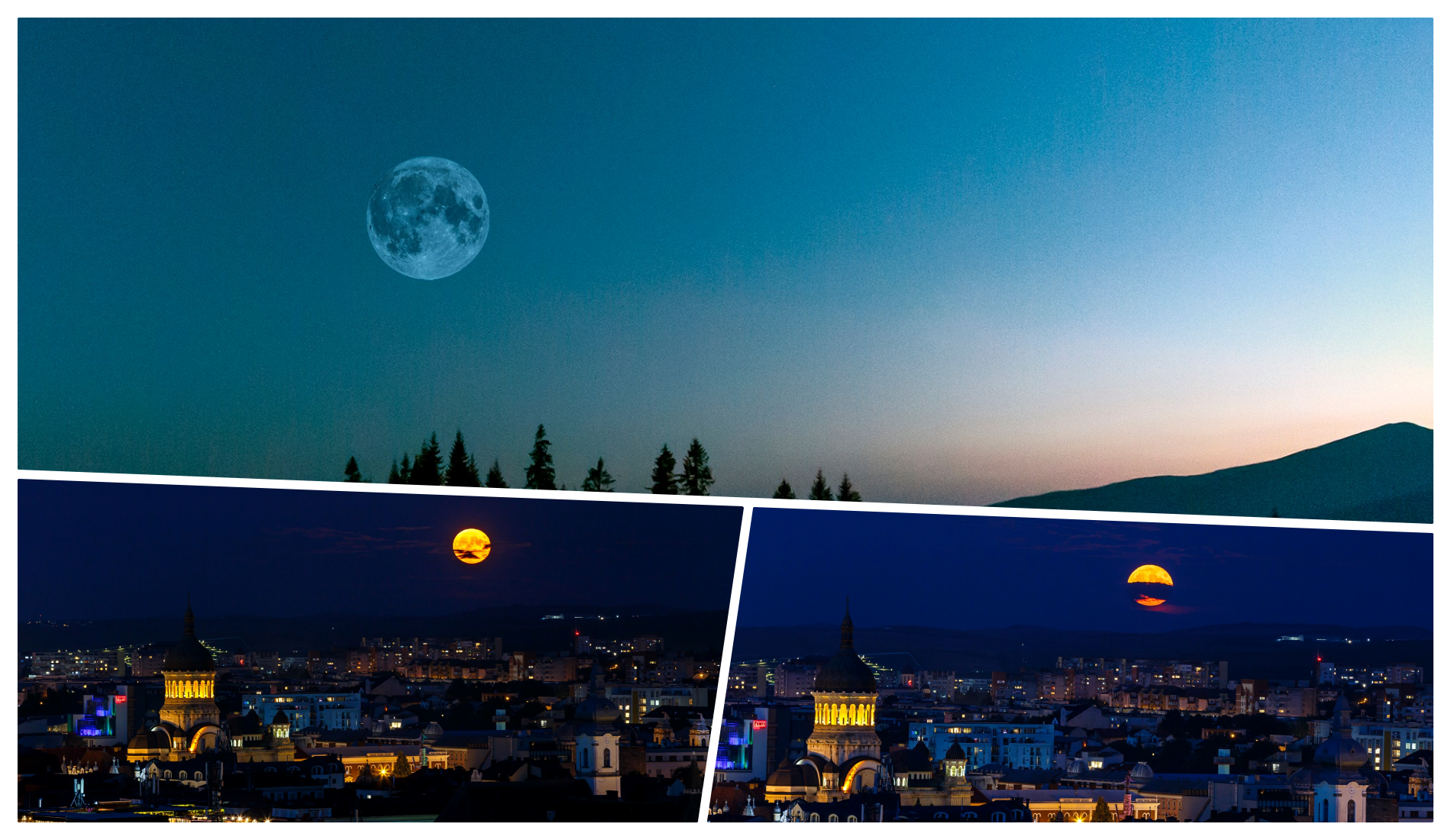 Imagini superbe cu ”Superluna Albastră” văzută de la Cluj! - FOTO