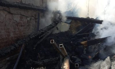 Incendiu la Băișoara. Un grajd a luat foc