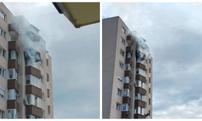 Incendiu la un apartament din Mănăștur, de la etajul 8 - VIDEO