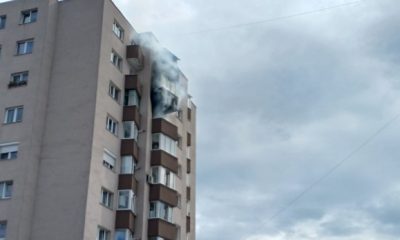 Incendiu la balconul unui apartament din Mănăștur / Foto: grup WhatsApp ISU Cluj