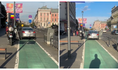 ”No, e fain la Cluj!” - Un șofer a fost filmat pe banda de bicicliști de pe Eroilor - VIDEO