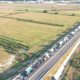 Coadă de mașini pe kilometri întregi pe Autostrada Sebeș-Turda în zona Alba Iulia. Foto: captură video YouTube