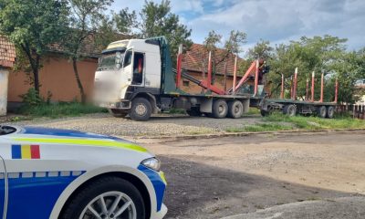 ”Rombo” pădurilor din Mărgău a primit lovitura de grație! I-au confiscat camionul cu care transporta lemne furate - FOTO