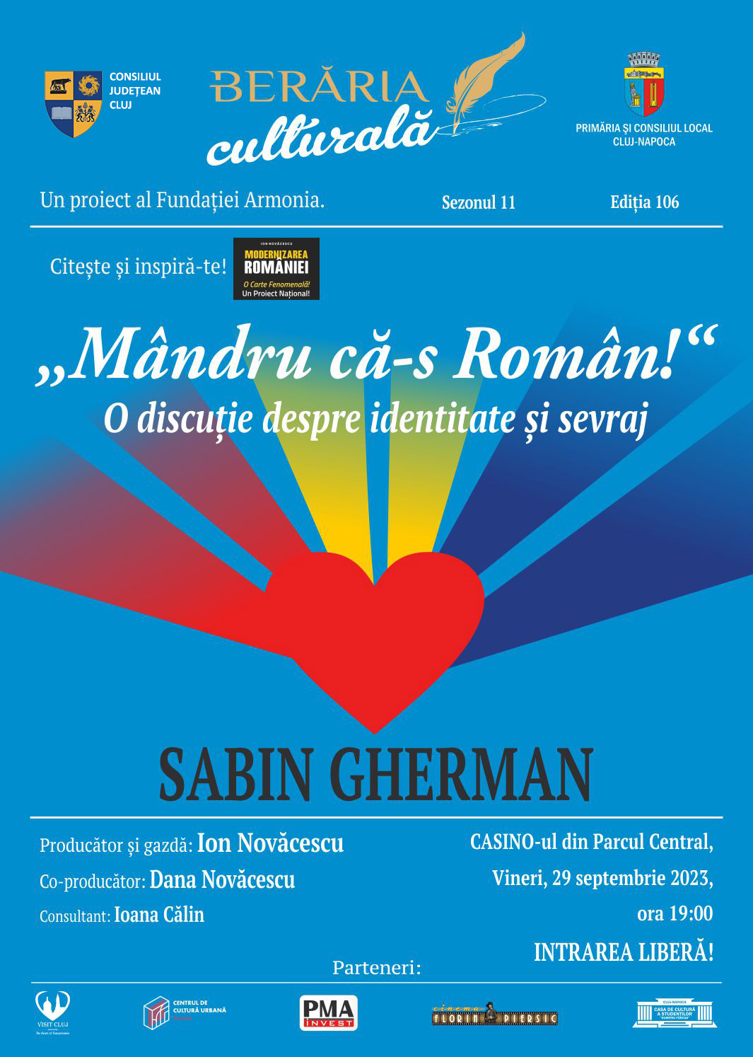 „Mândru că-s Român!” la „Berăria Culturală” cu Sabin Gherman