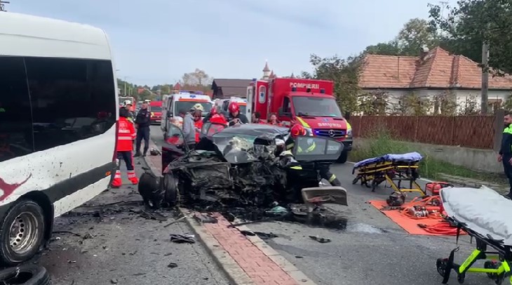 Accident grav în Feleacu / Foto: ISU Cluj