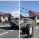 ACCIDENT în Răscruci! Mașină RĂSTURNATĂ în mijlocul drumului / Bărbat, transportat la spital